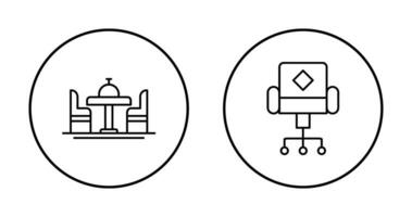 silla y comedor mesa icono vector