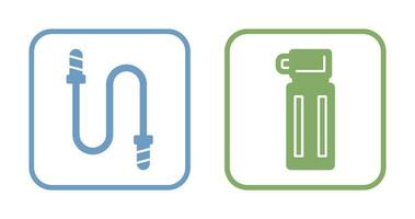 Jumping Rope and Thermos Icon vector