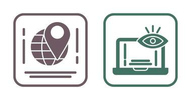 Map and Monitoring Icon vector