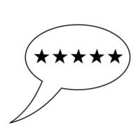 Speech bubble with stars linear icon. Rate, client review, comment or feedback concept. vector