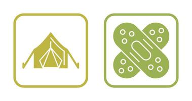 Tent and Bandage Icon vector