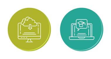 Download and E Learning Icon vector