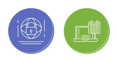Internet Security and Calendar Icon vector