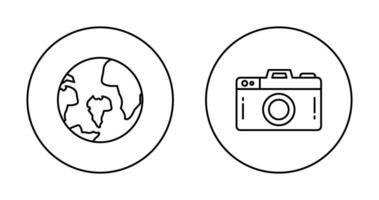 Camera and World Icon vector