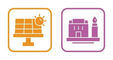 Solar Energy and Factory Icon vector