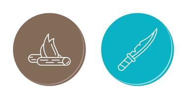 Bon Fire and Knife Icon vector