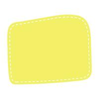 Cute pastel patch with dotted line. Art form template for social media. vector