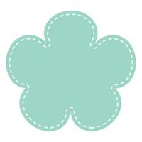 Cute pastel patch in the form of flower with dotted line. Art form template for social media. vector
