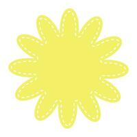 Cute pastel patch in the form of flower with dotted line. Art form template for social media. vector