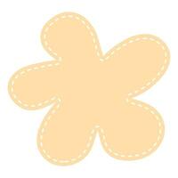 Cute pastel patch in the form of flower with dotted line. Art form template for social media. vector