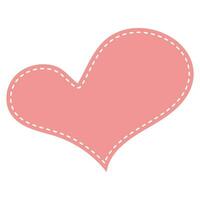 Cute pastel patch in the form of heart with dotted line. Art form template for social media. vector