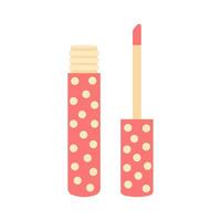 Lip gloss from 90s. Y2k lipstick. Cute accessory for girls. Flat cartoon vector illustration isolated on a white background.