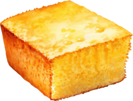 Cornbread watercolor illustration. AI Generated png