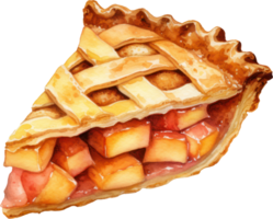 Pomme tarte aquarelle illustration. ai généré png