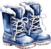 Snow boots watercolor illustration. AI Generated png