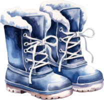 Schnee Stiefel Aquarell Illustration. ai generiert png