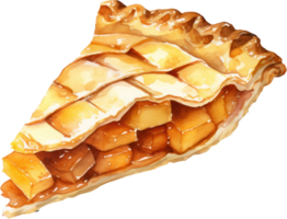 Pomme tarte aquarelle illustration. ai généré png