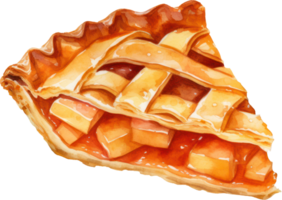 Pomme tarte aquarelle illustration. ai généré png