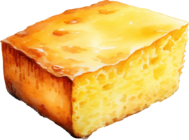 Cornbread watercolor illustration. AI Generated png