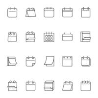 Calendar Vector Line Icons Set. Vector Illustration for web sites, apps, design, banners and other purposes