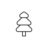 Coniferous Tree Vector Symbol for Advertisement. Perfect for web sites, books, stores, shops. Editable stroke in minimalistic outline style