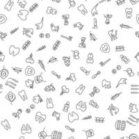 Caries, Doctor, Virus, Dental Instruments Seamless Pattern for printing, wrapping, design, sites, shops, apps vector