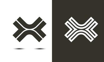 letra X logo diseño modelo ilustración, monograma logotipo concepto icono. vector