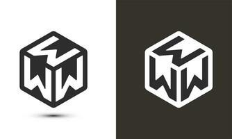 w w w  letter logo design with white and black background in illustrator cube logo, vector logo modern alphabet font overlap style. calligraphy designs for logo creative elegant Monogram