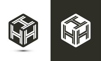 h letter logo design with illustrator cube logo, vector logo modern alphabet font overlap style. Premium Business logo icon. White color on black background