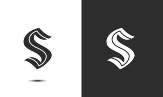 S Letter Logo concept Linear style. Creative Minimal Monochrome Monogram emblem design template. vector