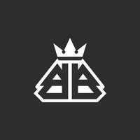 b b logo monogram symbol with crown shape design vector