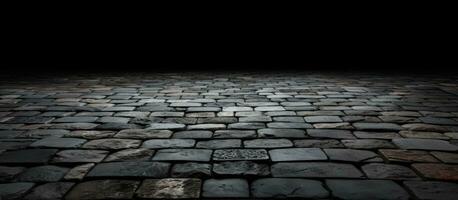 Monochrome with brick road and stone wall texture photo