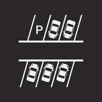 tilted car parking sign design. vector