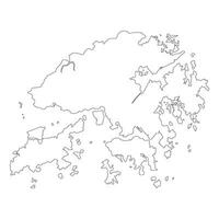 Hong Kong map. Map of Hong Kong in high details vector