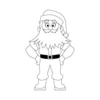 Kind and sweet Santa Claus, the main character of the New Year holidays. Coloring style vector