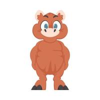Mystical, fabulous funny orange dinosaur. Cartoon style vector