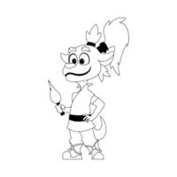 A cartoon character holding a knife vector