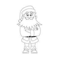 Kind and sweet Santa Claus, the main character of the New Year holidays. Coloring style vector