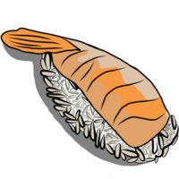 offuscare somma, sushi, sano cibo, creativo con illustrazione nel piatto design. png