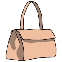 coloré sac design.hand dessiné, créatif avec illustration dans plat concept design de sac conception. png