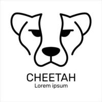 Face Cheetah logo, icon. Design template linear minimal style. Vector illustration.
