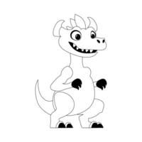 Fabulous, interesting and funny dinosaur. Coloring style vector