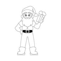 Kind and sweet Santa Claus, the main character of the New Year holidays. Coloring style vector