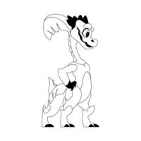 Fabulous, interesting and funny dinosaur. Coloring style vector
