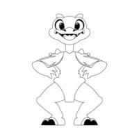 Fabulous, interesting and funny dinosaur. Coloring style vector