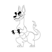 Cartoon funny and fabulous dragon dinosaur. Coloring style vector