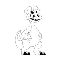 Fabulous, interesting and funny dinosaur. Coloring style vector