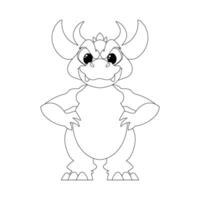 Fabulous, interesting and funny dinosaur. Coloring style vector
