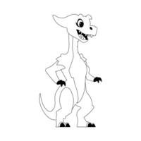 Fabulous, interesting and funny dinosaur. Coloring style vector