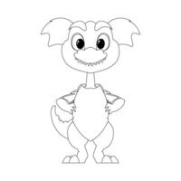 Fabulous, interesting and funny dinosaur. Coloring style vector